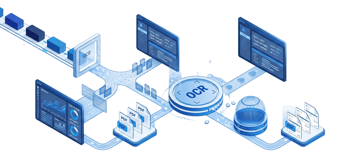 Photographed port documents becoming structured tracking data and client invoices